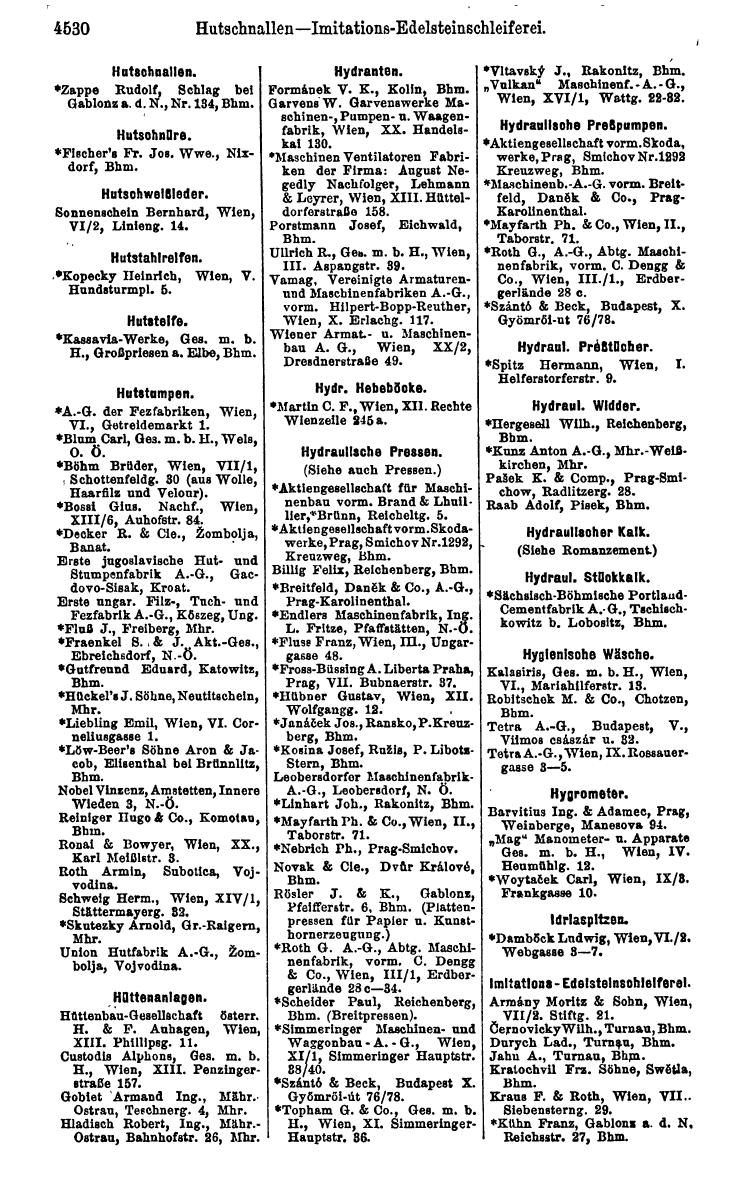 Compass 1922. Band VI: Österreich, Tschechoslowakei, Ungarn, Jugoslawien. - Page 1050