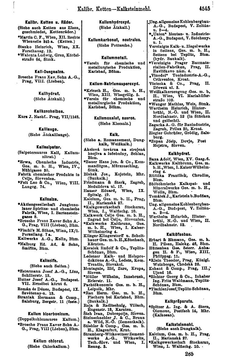 Compass 1922. Band VI: Österreich, Tschechoslowakei, Ungarn, Jugoslawien. - Page 1065