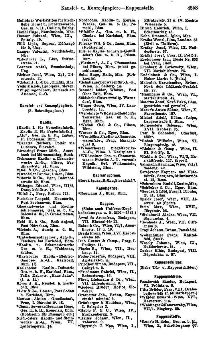 Compass 1922. Band VI: Österreich, Tschechoslowakei, Ungarn, Jugoslawien. - Page 1073