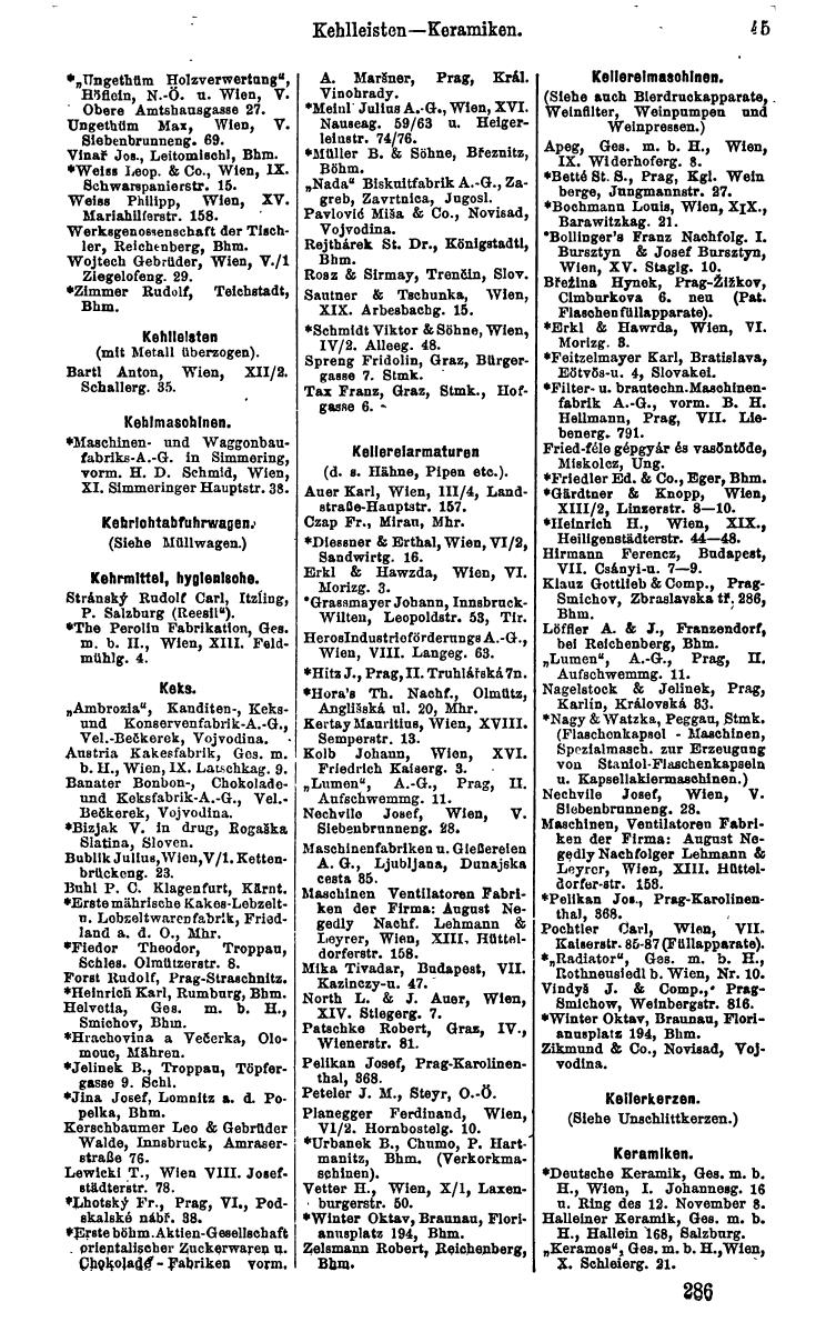 Compass 1922. Band VI: Österreich, Tschechoslowakei, Ungarn, Jugoslawien. - Page 1081