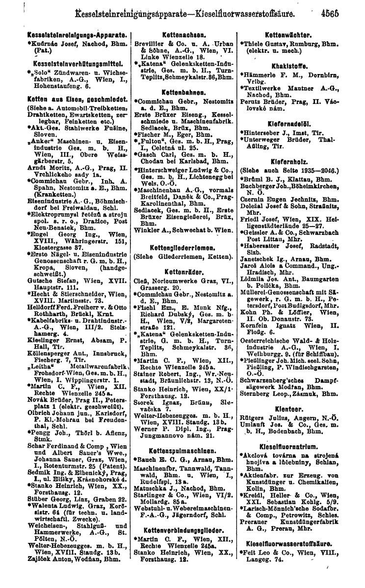 Compass 1922. Band VI: Österreich, Tschechoslowakei, Ungarn, Jugoslawien. - Page 1085