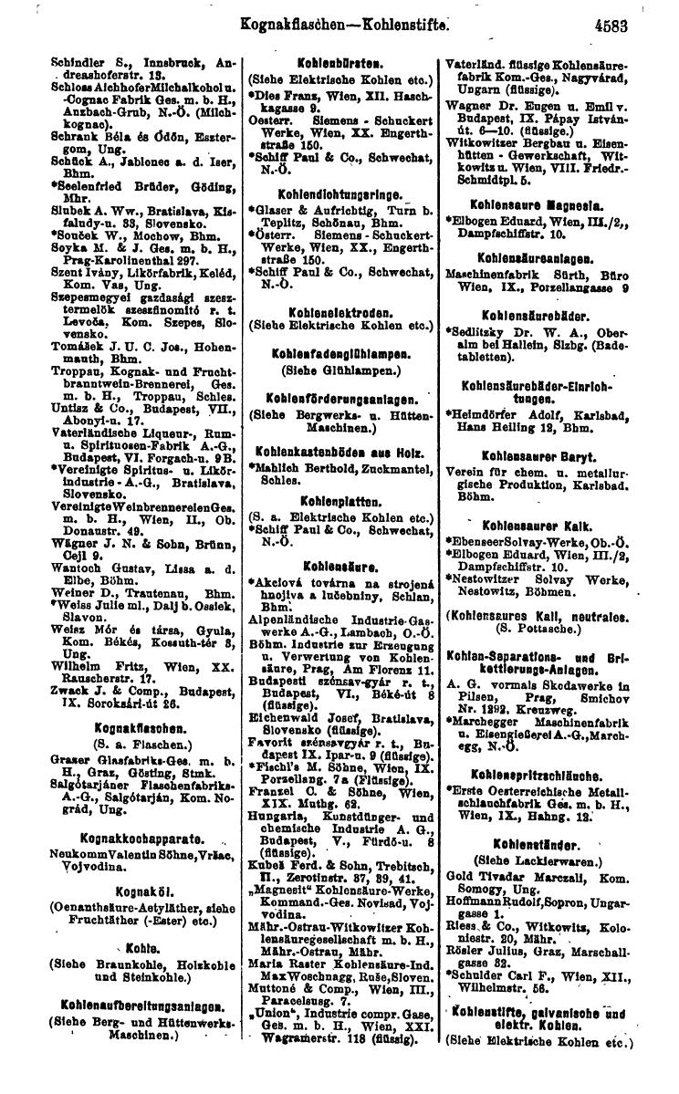 Compass 1922. Band VI: Österreich, Tschechoslowakei, Ungarn, Jugoslawien. - Page 1103