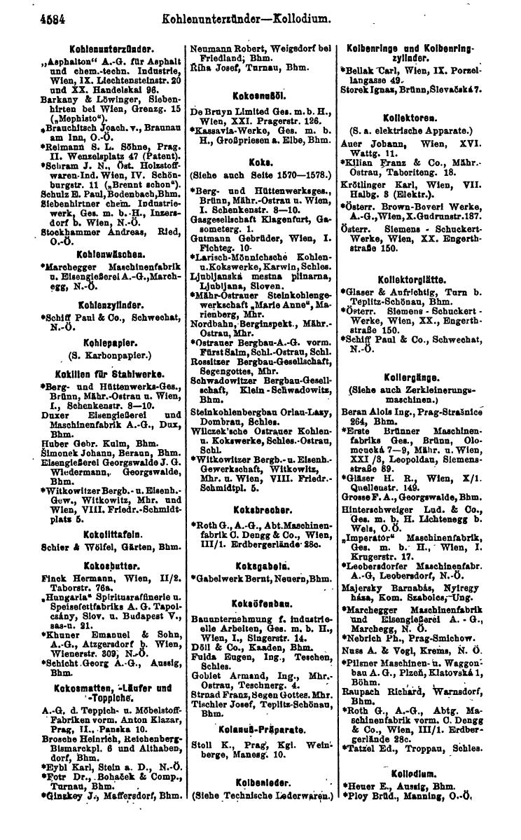 Compass 1922. Band VI: Österreich, Tschechoslowakei, Ungarn, Jugoslawien. - Seite 1104