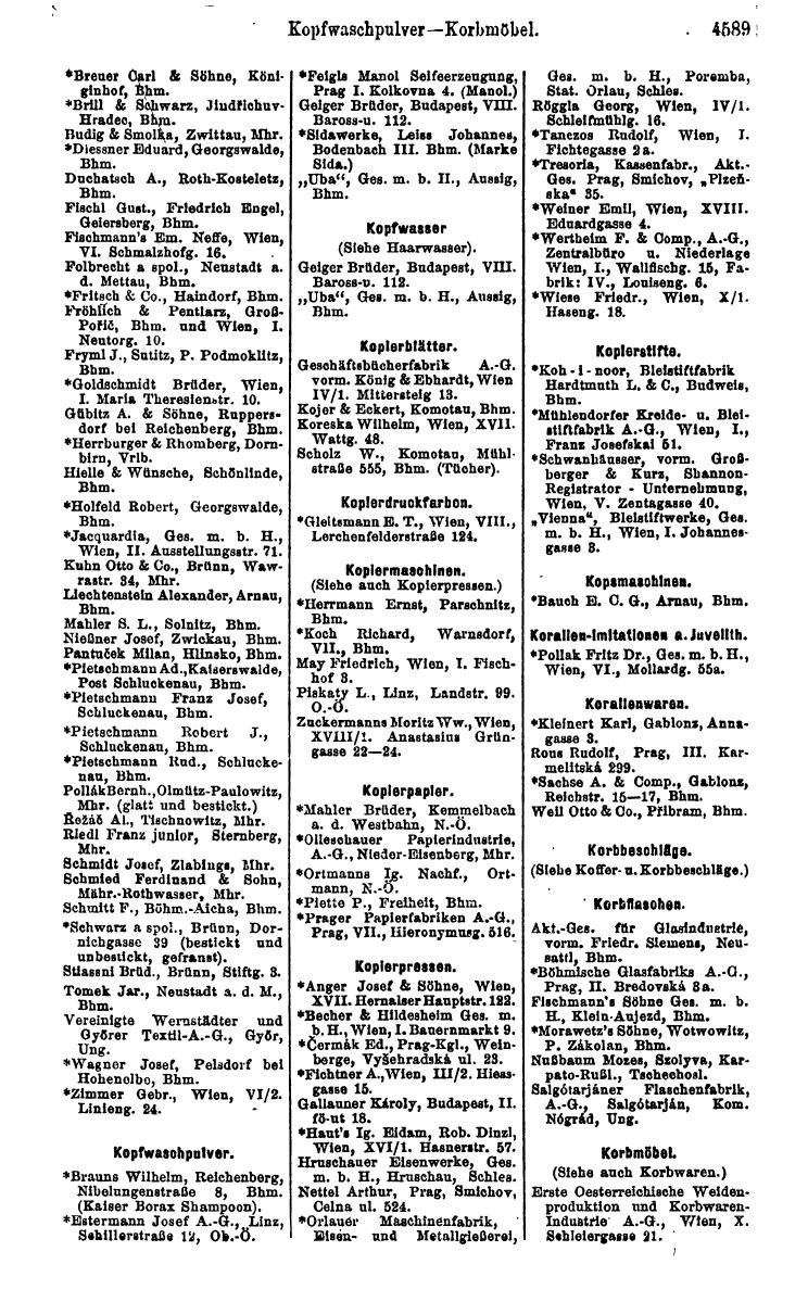 Compass 1922. Band VI: Österreich, Tschechoslowakei, Ungarn, Jugoslawien. - Page 1109