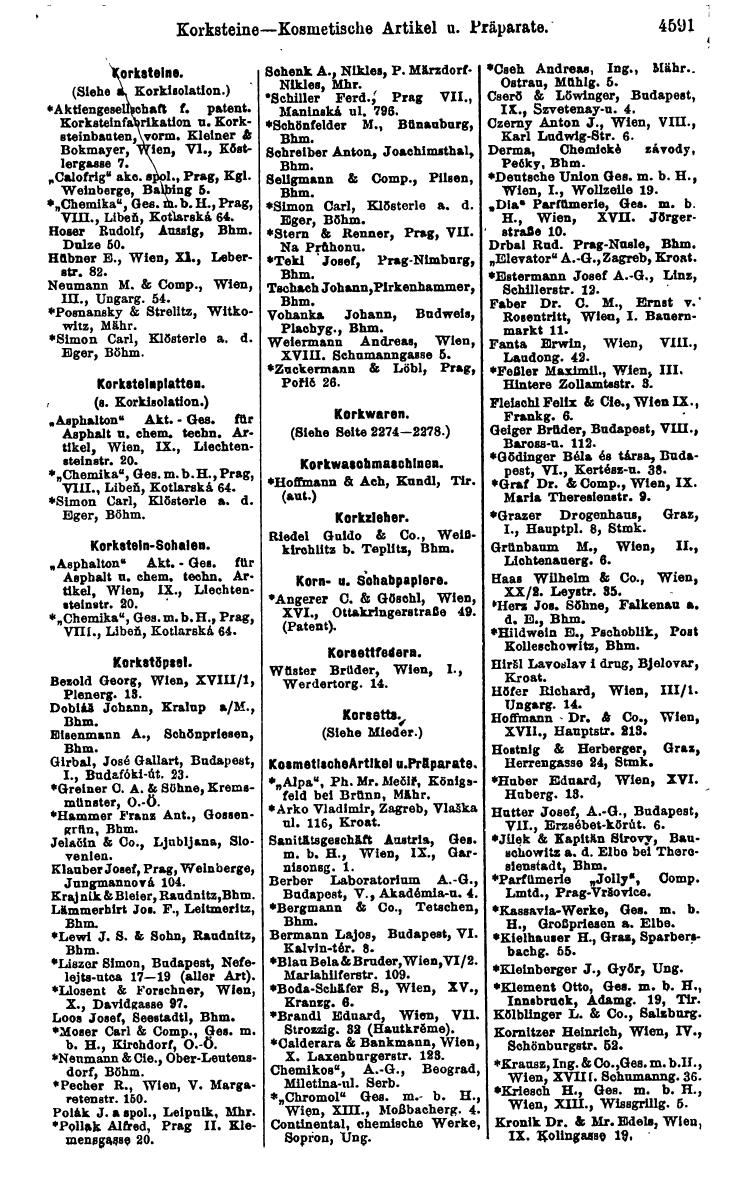 Compass 1922. Band VI: Österreich, Tschechoslowakei, Ungarn, Jugoslawien. - Page 1111