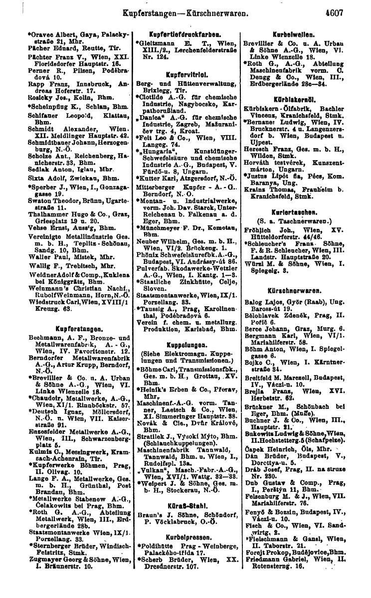 Compass 1922. Band VI: Österreich, Tschechoslowakei, Ungarn, Jugoslawien. - Page 1127