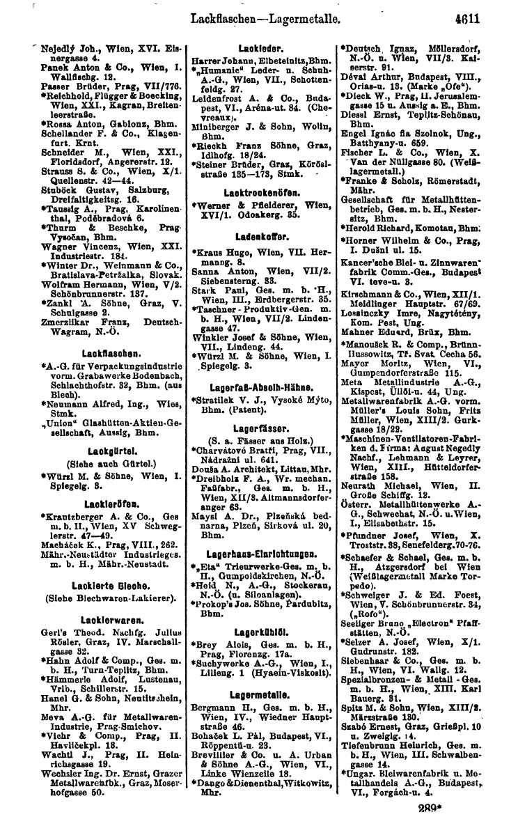 Compass 1922. Band VI: Österreich, Tschechoslowakei, Ungarn, Jugoslawien. - Page 1131