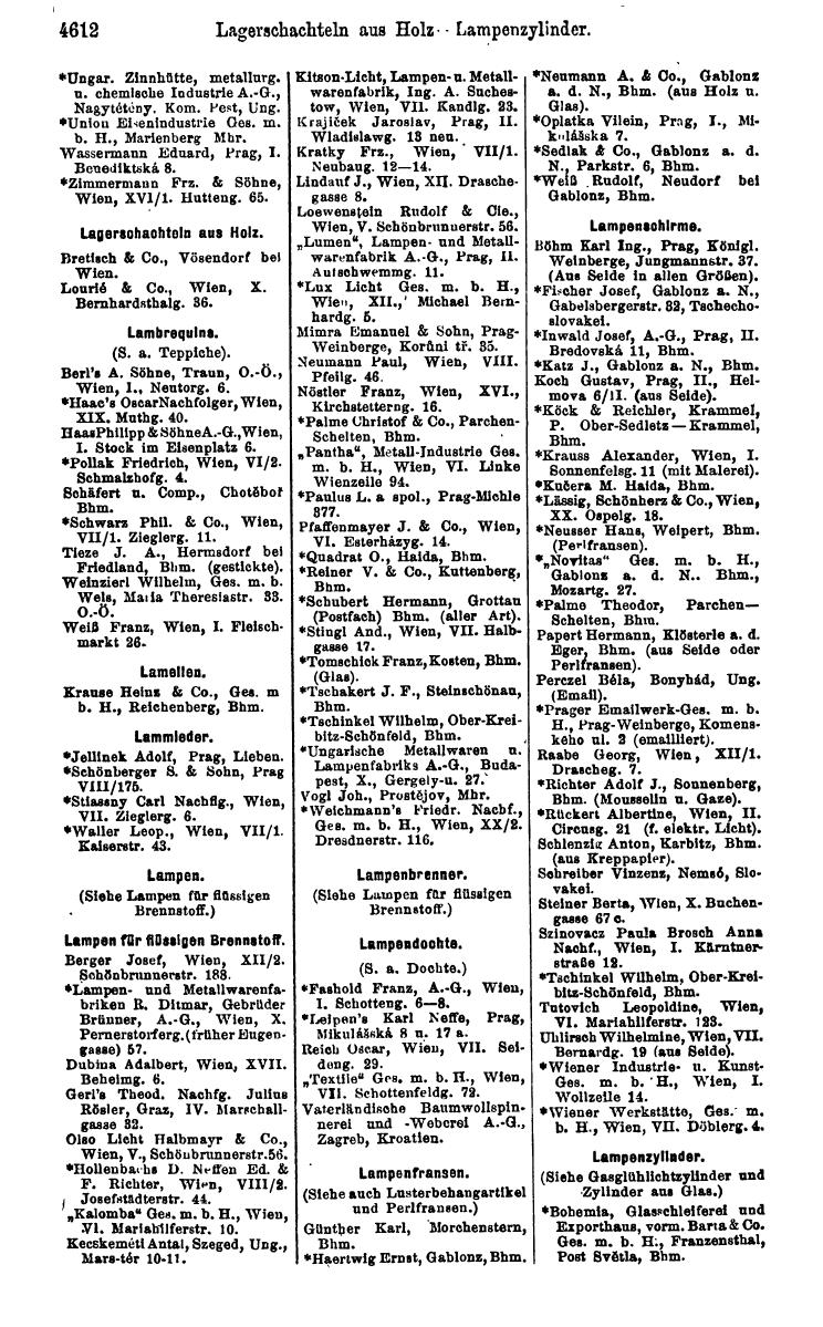 Compass 1922. Band VI: Österreich, Tschechoslowakei, Ungarn, Jugoslawien. - Page 1132