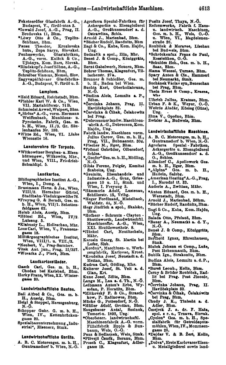 Compass 1922. Band VI: Österreich, Tschechoslowakei, Ungarn, Jugoslawien. - Page 1133