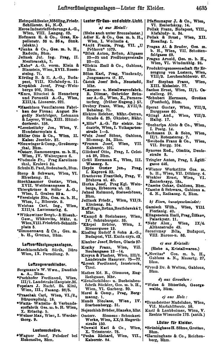 Compass 1922. Band VI: Österreich, Tschechoslowakei, Ungarn, Jugoslawien. - Page 1155