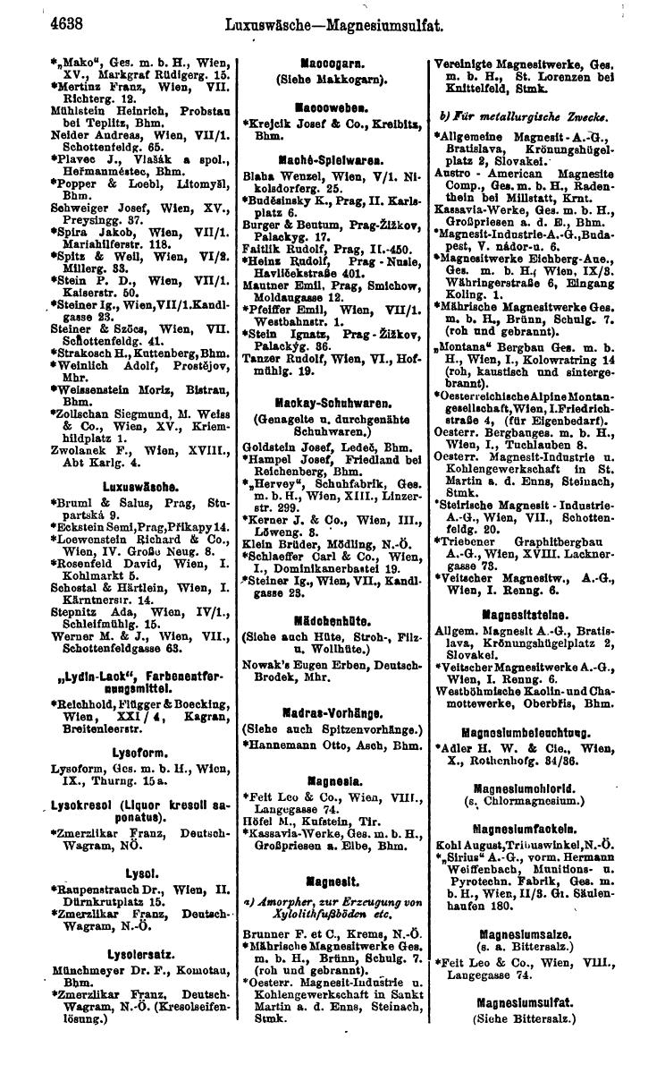 Compass 1922. Band VI: Österreich, Tschechoslowakei, Ungarn, Jugoslawien. - Page 1158