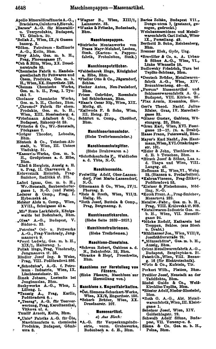 Compass 1922. Band VI: Österreich, Tschechoslowakei, Ungarn, Jugoslawien. - Page 1184