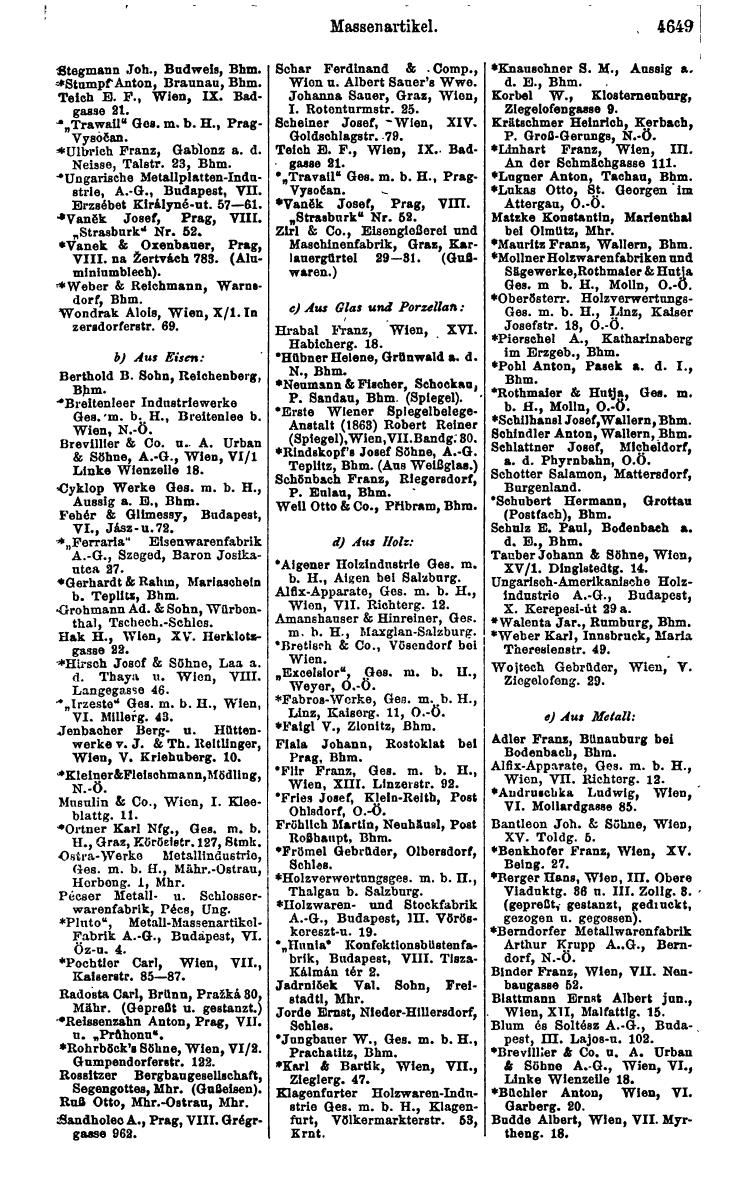 Compass 1922. Band VI: Österreich, Tschechoslowakei, Ungarn, Jugoslawien. - Page 1185