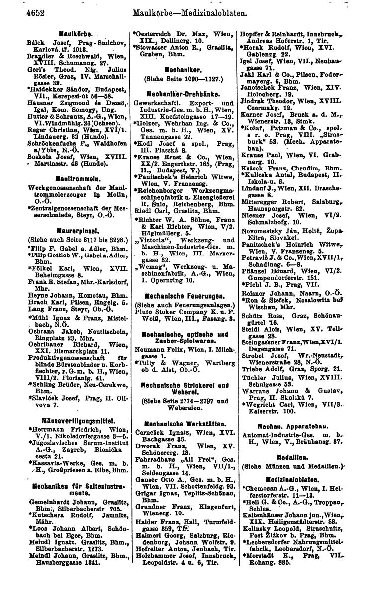 Compass 1922. Band VI: Österreich, Tschechoslowakei, Ungarn, Jugoslawien. - Seite 1188