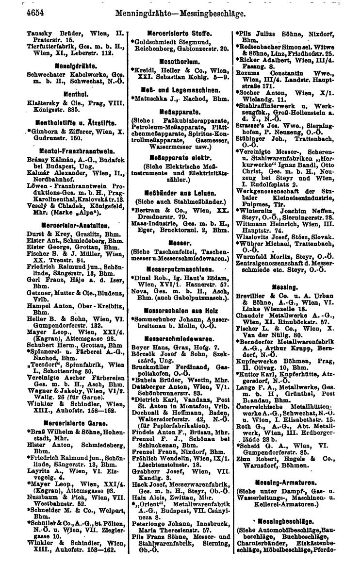 Compass 1922. Band VI: Österreich, Tschechoslowakei, Ungarn, Jugoslawien. - Seite 1190