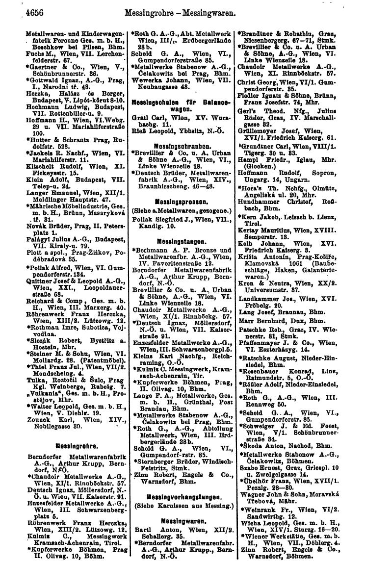 Compass 1922. Band VI: Österreich, Tschechoslowakei, Ungarn, Jugoslawien. - Page 1192