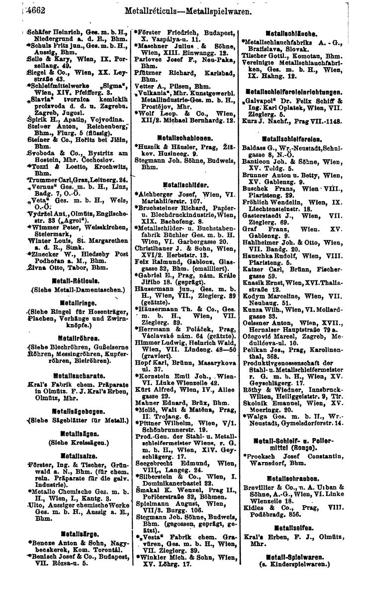 Compass 1922. Band VI: Österreich, Tschechoslowakei, Ungarn, Jugoslawien. - Seite 1198