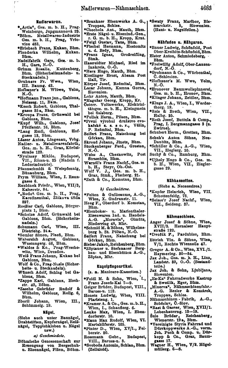 Compass 1922. Band VI: Österreich, Tschechoslowakei, Ungarn, Jugoslawien. - Page 1219