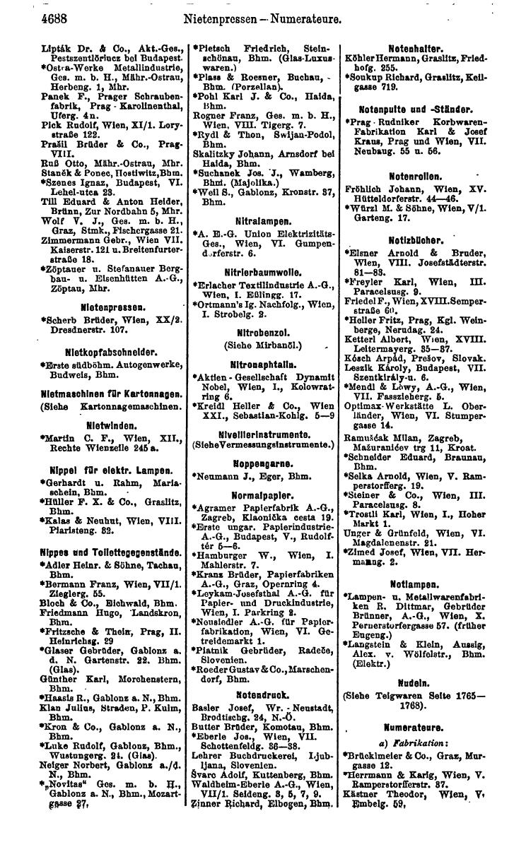 Compass 1922. Band VI: Österreich, Tschechoslowakei, Ungarn, Jugoslawien. - Page 1224