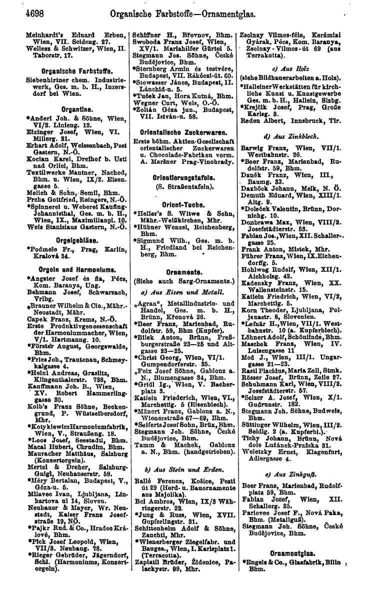 Compass 1922. Band VI: Österreich, Tschechoslowakei, Ungarn, Jugoslawien. - Page 1234