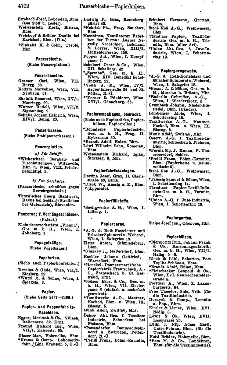 Compass 1922. Band VI: Österreich, Tschechoslowakei, Ungarn, Jugoslawien. - Page 1238