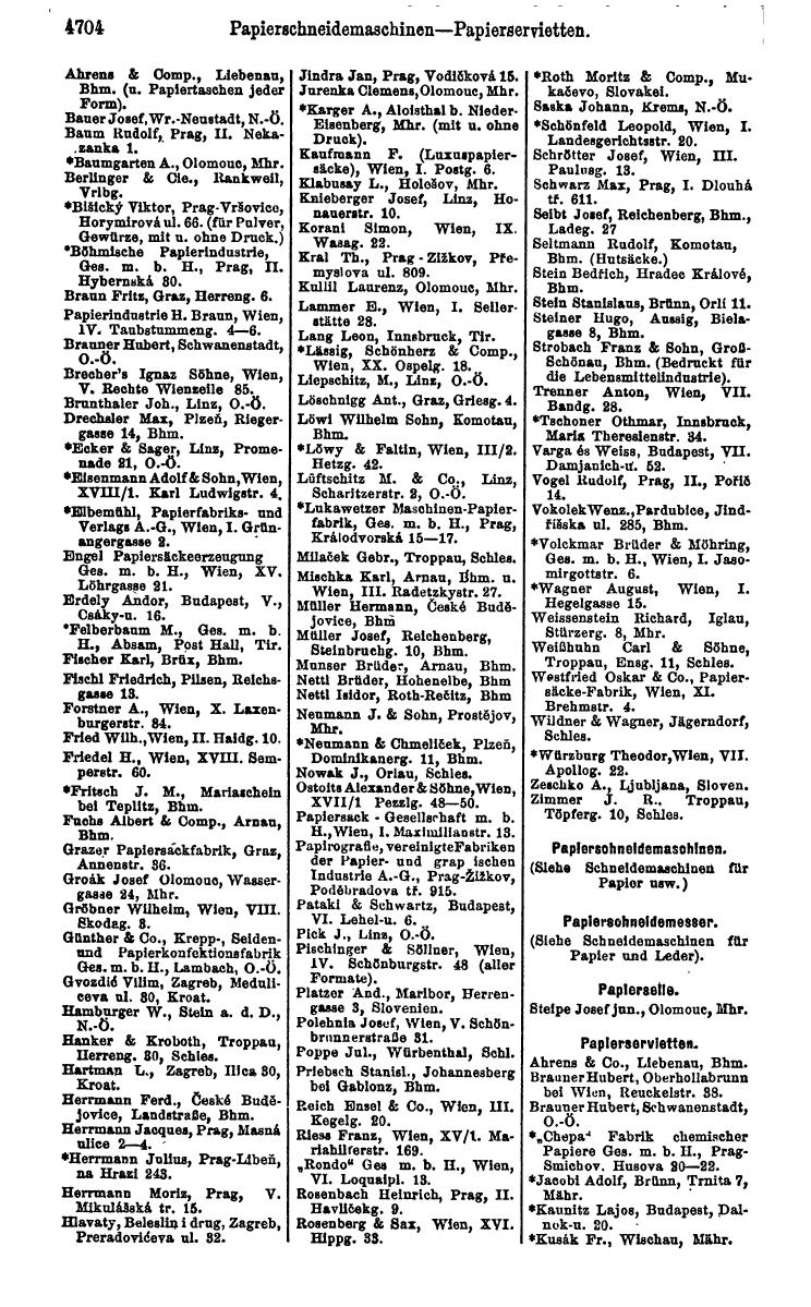 Compass 1922. Band VI: Österreich, Tschechoslowakei, Ungarn, Jugoslawien. - Page 1240