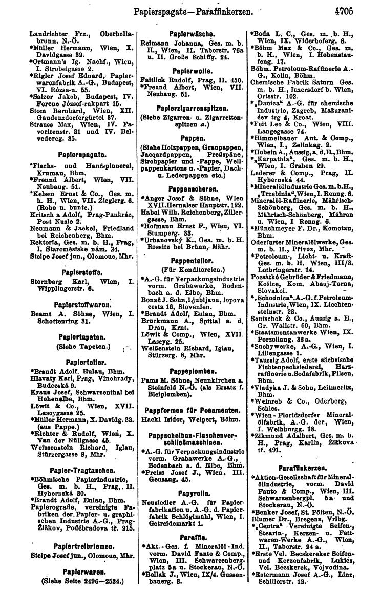 Compass 1922. Band VI: Österreich, Tschechoslowakei, Ungarn, Jugoslawien. - Page 1241