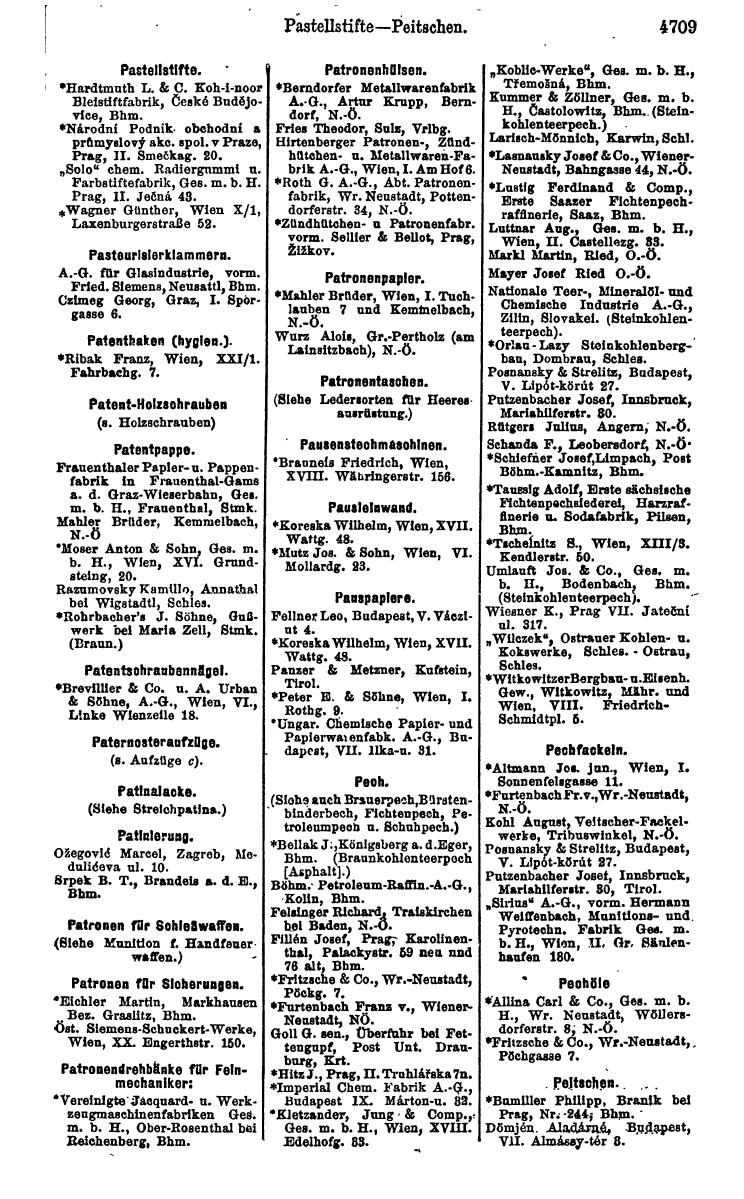 Compass 1922. Band VI: Österreich, Tschechoslowakei, Ungarn, Jugoslawien. - Page 1245