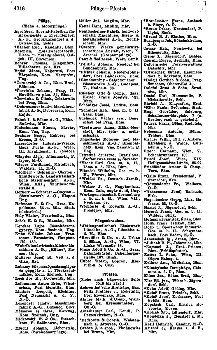 Compass 1922. Band VI: Österreich, Tschechoslowakei, Ungarn, Jugoslawien. - Page 1252