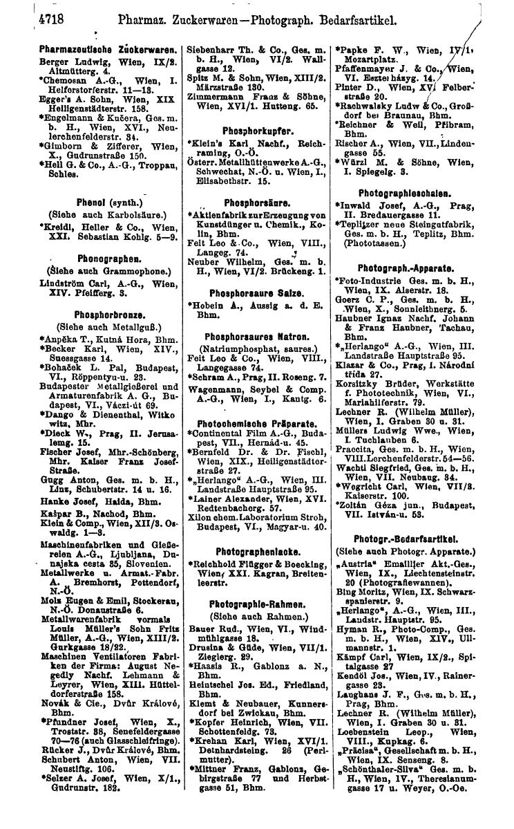 Compass 1922. Band VI: Österreich, Tschechoslowakei, Ungarn, Jugoslawien. - Page 1254