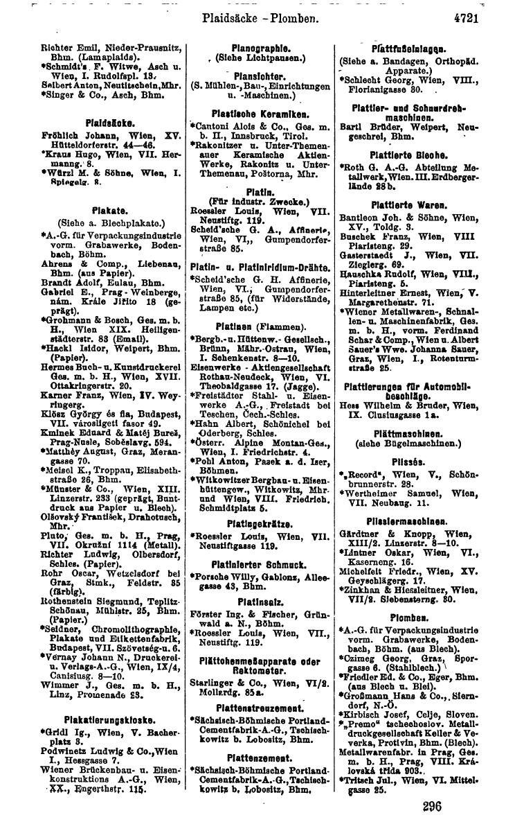 Compass 1922. Band VI: Österreich, Tschechoslowakei, Ungarn, Jugoslawien. - Page 1259