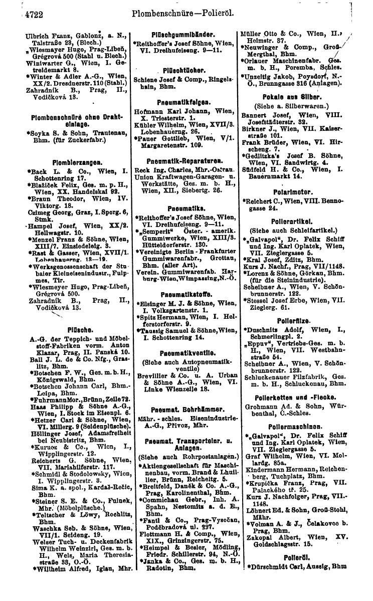 Compass 1922. Band VI: Österreich, Tschechoslowakei, Ungarn, Jugoslawien. - Page 1260