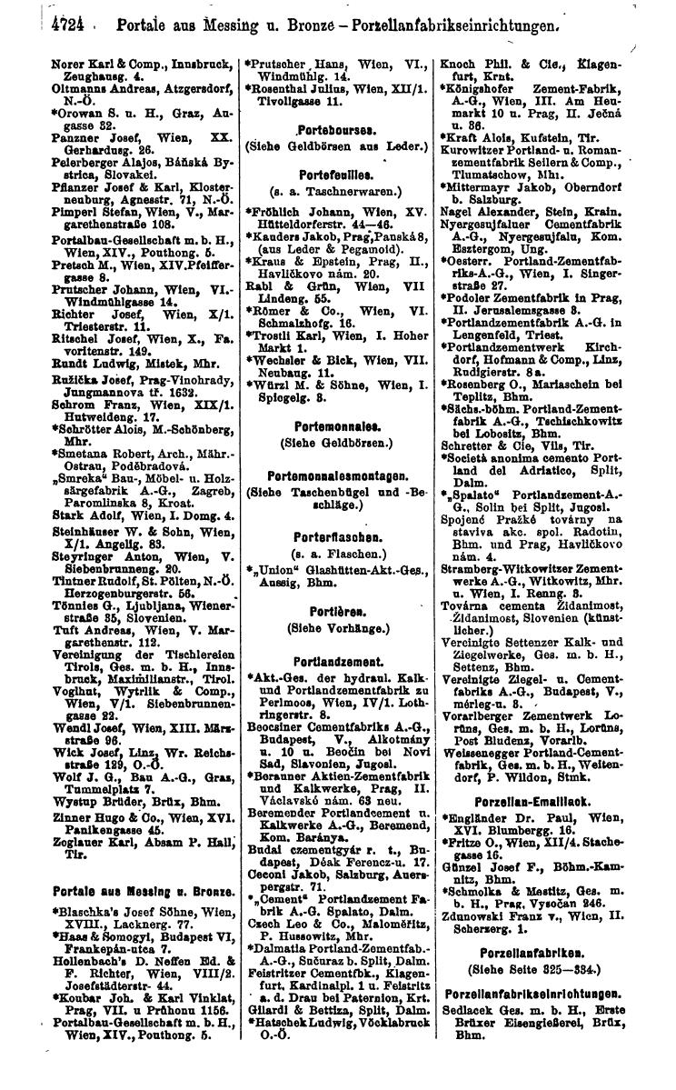 Compass 1922. Band VI: Österreich, Tschechoslowakei, Ungarn, Jugoslawien. - Page 1262