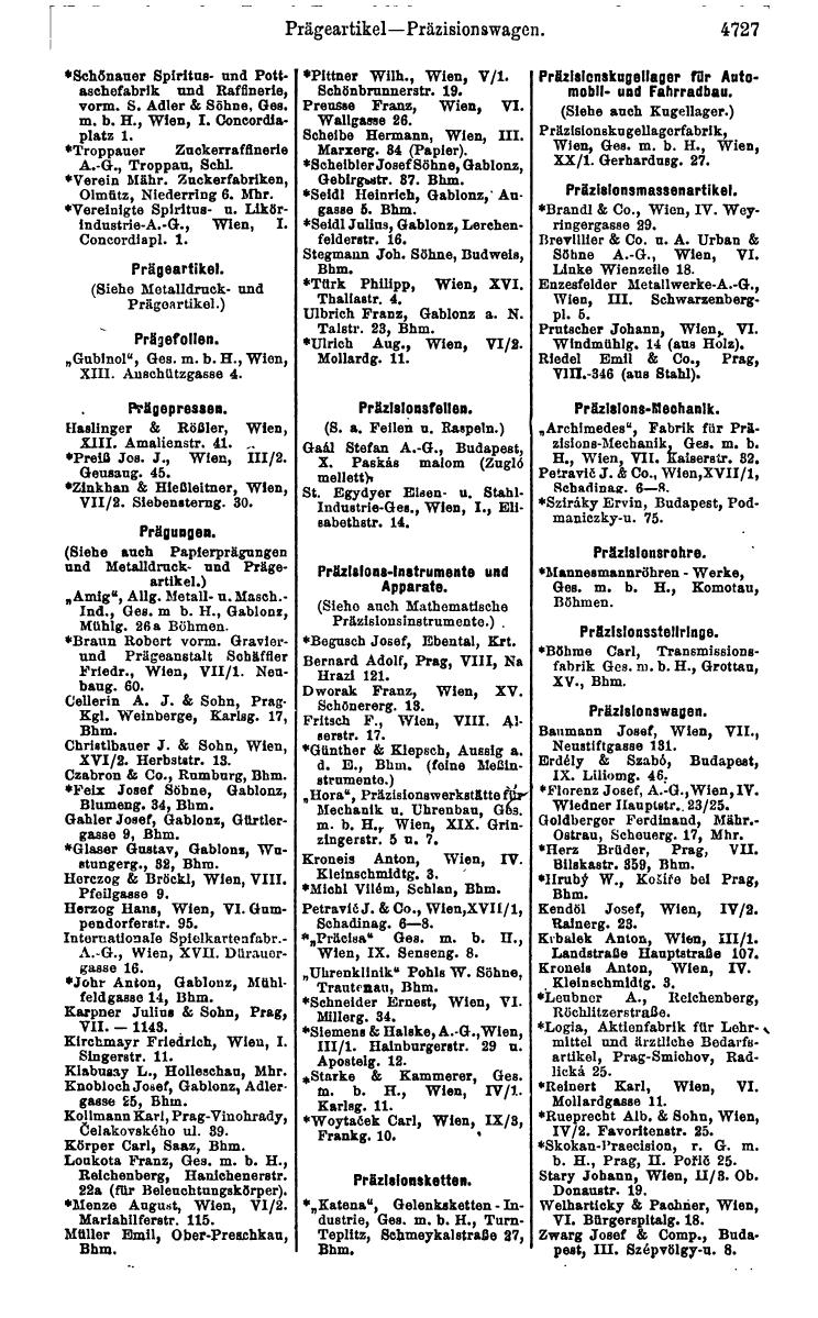 Compass 1922. Band VI: Österreich, Tschechoslowakei, Ungarn, Jugoslawien. - Page 1265