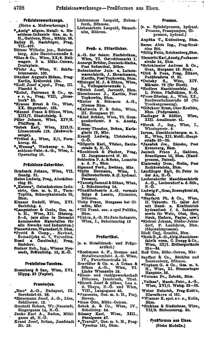 Compass 1922. Band VI: Österreich, Tschechoslowakei, Ungarn, Jugoslawien. - Page 1266