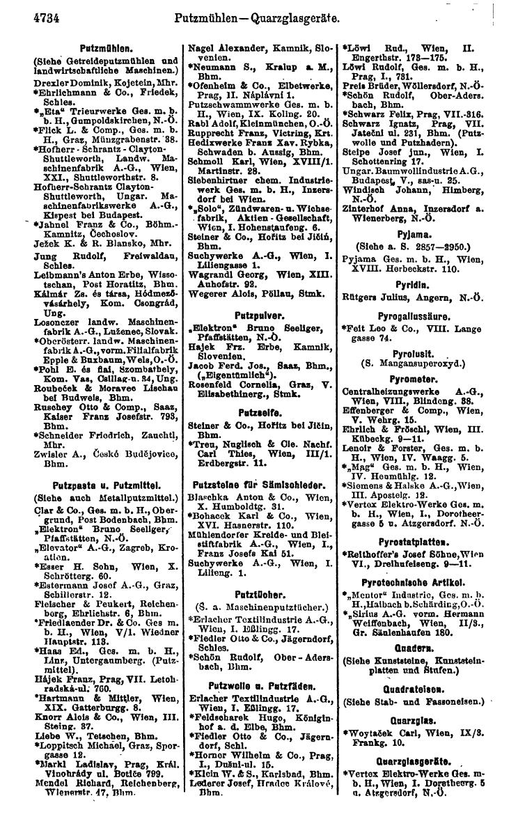 Compass 1922. Band VI: Österreich, Tschechoslowakei, Ungarn, Jugoslawien. - Page 1272