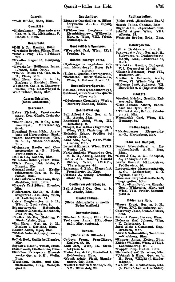 Compass 1922. Band VI: Österreich, Tschechoslowakei, Ungarn, Jugoslawien. - Page 1273