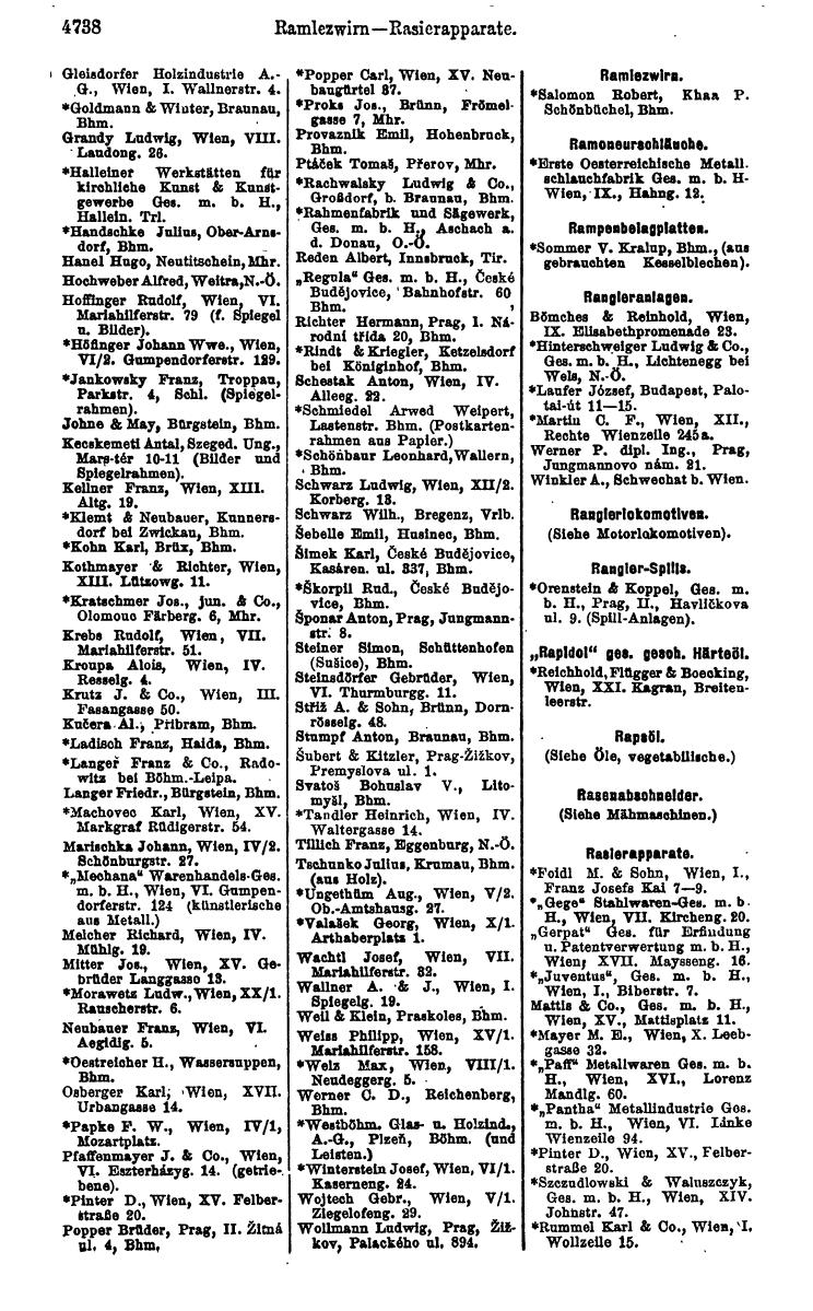 Compass 1922. Band VI: Österreich, Tschechoslowakei, Ungarn, Jugoslawien. - Page 1276