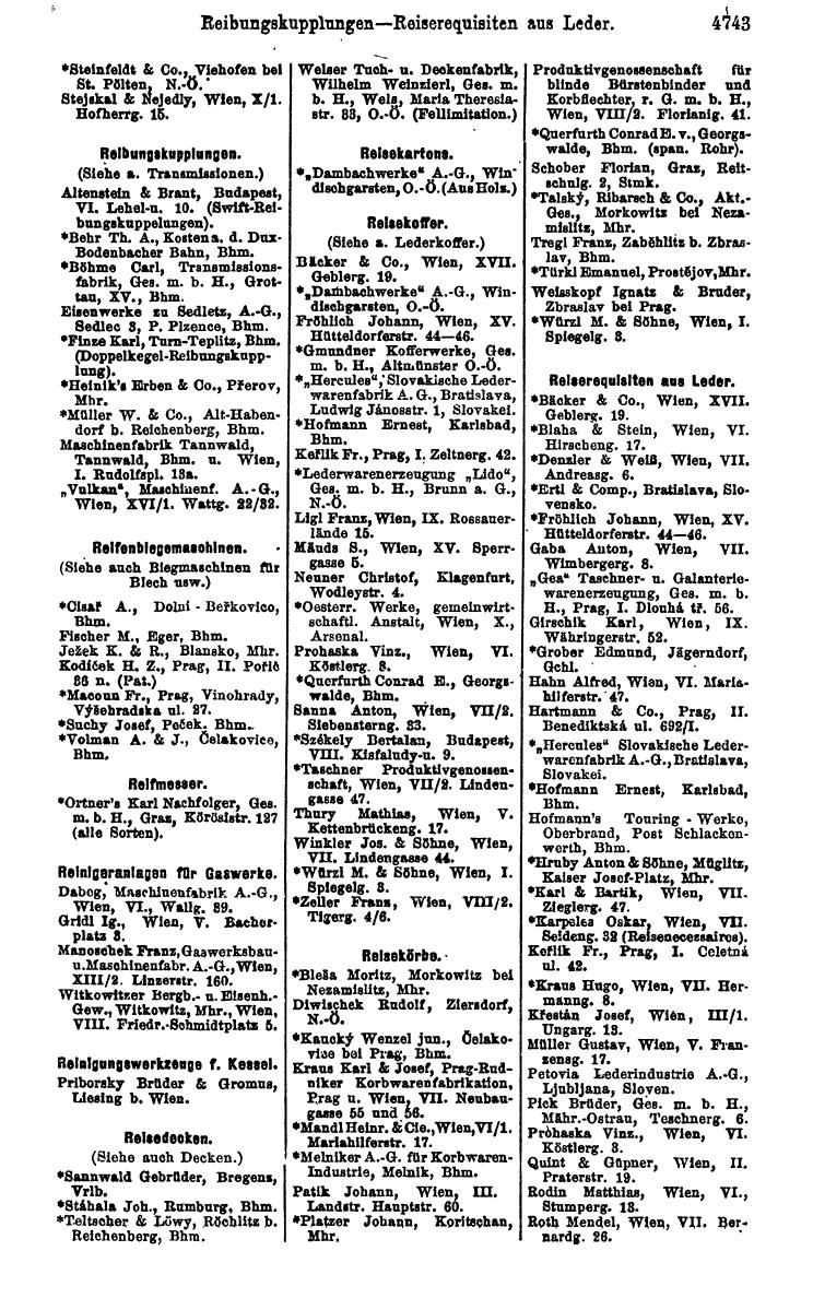 Compass 1922. Band VI: Österreich, Tschechoslowakei, Ungarn, Jugoslawien. - Page 1281