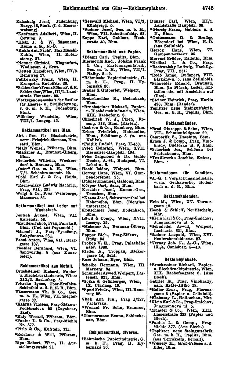 Compass 1922. Band VI: Österreich, Tschechoslowakei, Ungarn, Jugoslawien. - Page 1283