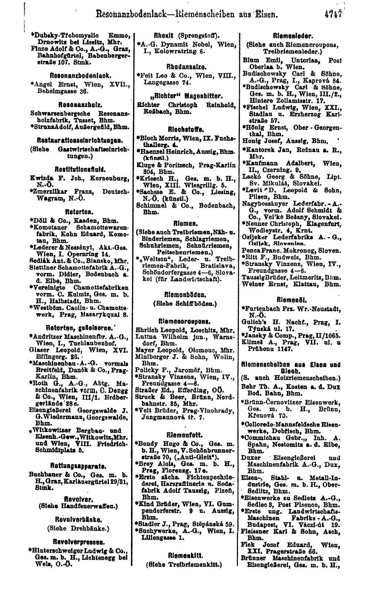 Compass 1922. Band VI: Österreich, Tschechoslowakei, Ungarn, Jugoslawien. - Page 1285