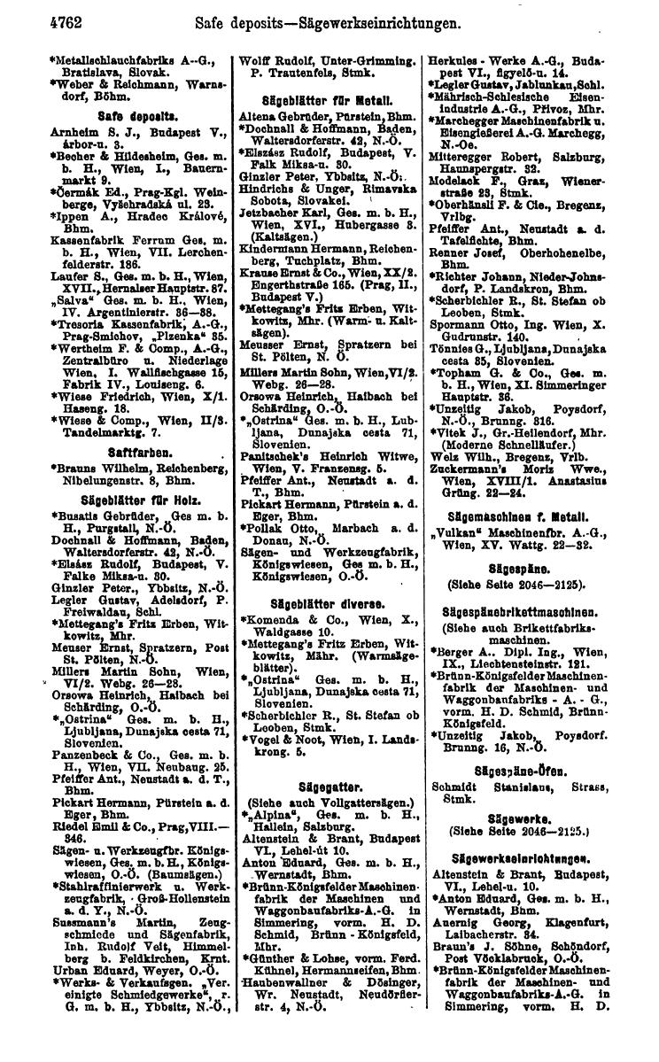 Compass 1922. Band VI: Österreich, Tschechoslowakei, Ungarn, Jugoslawien. - Page 1308