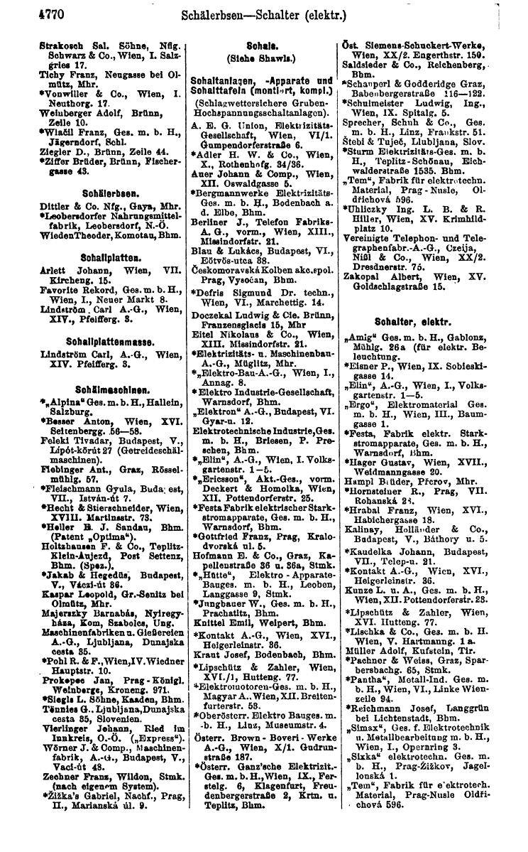 Compass 1922. Band VI: Österreich, Tschechoslowakei, Ungarn, Jugoslawien. - Page 1320