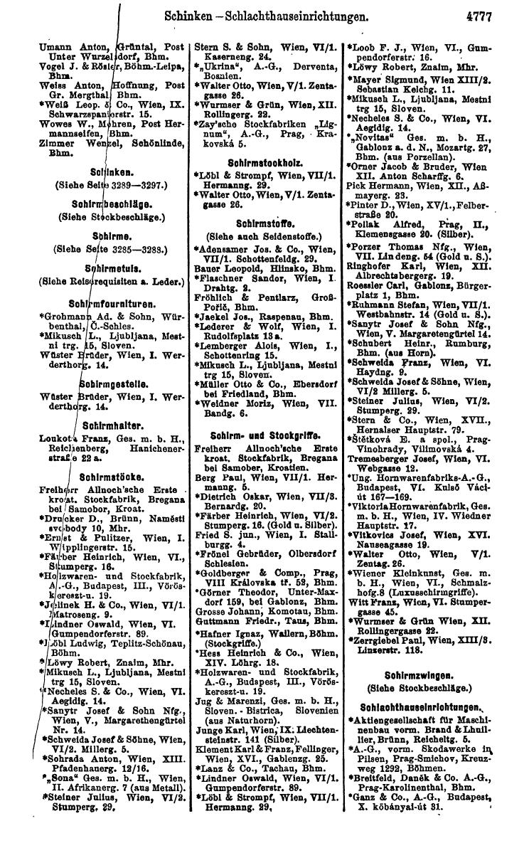 Compass 1922. Band VI: Österreich, Tschechoslowakei, Ungarn, Jugoslawien. - Page 1327