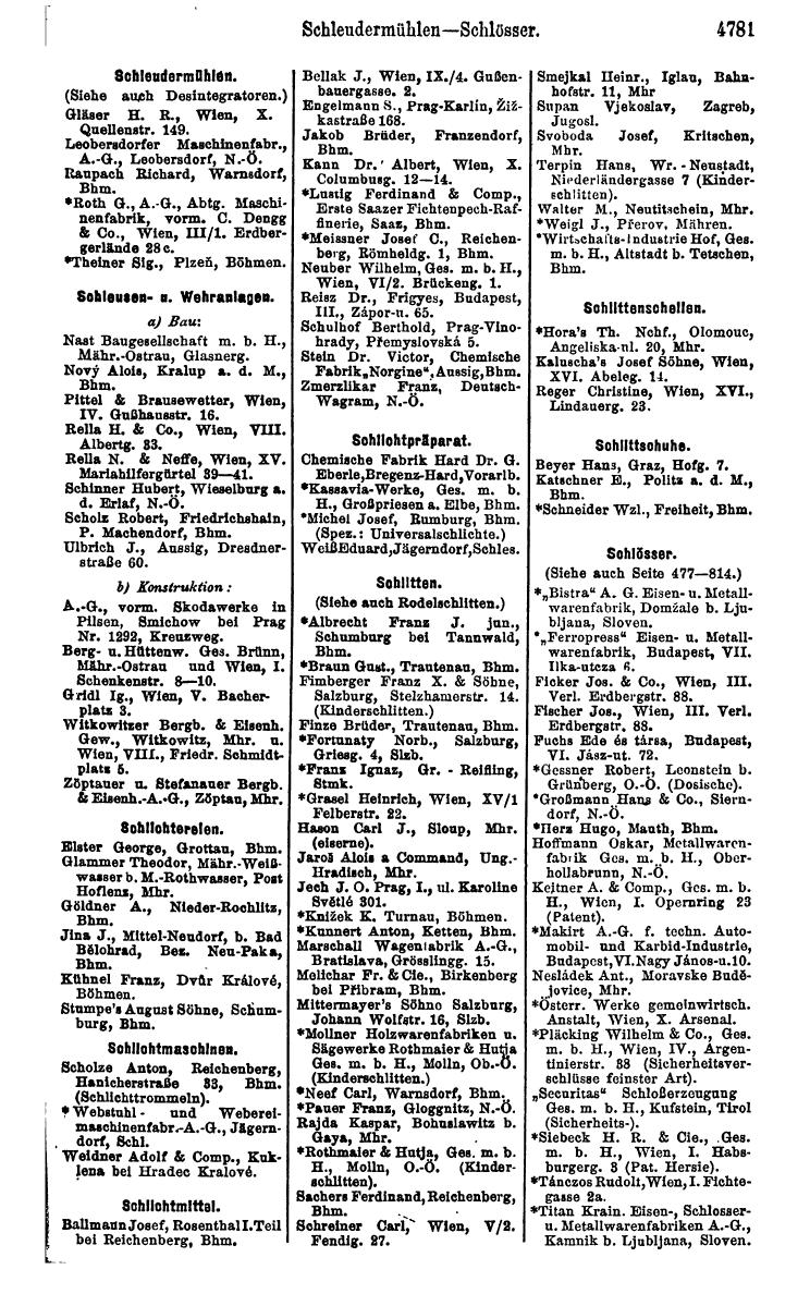 Compass 1922. Band VI: Österreich, Tschechoslowakei, Ungarn, Jugoslawien. - Page 1331