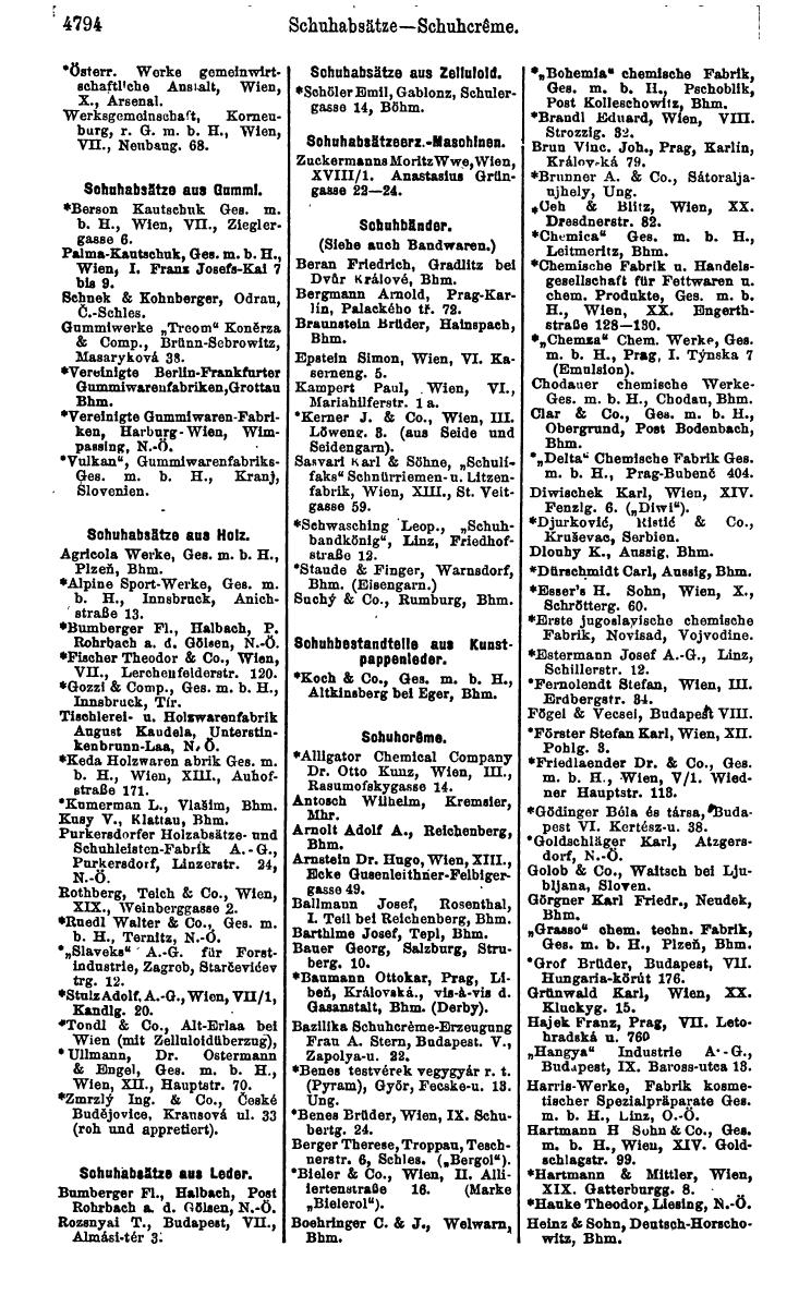 Compass 1922. Band VI: Österreich, Tschechoslowakei, Ungarn, Jugoslawien. - Page 1344