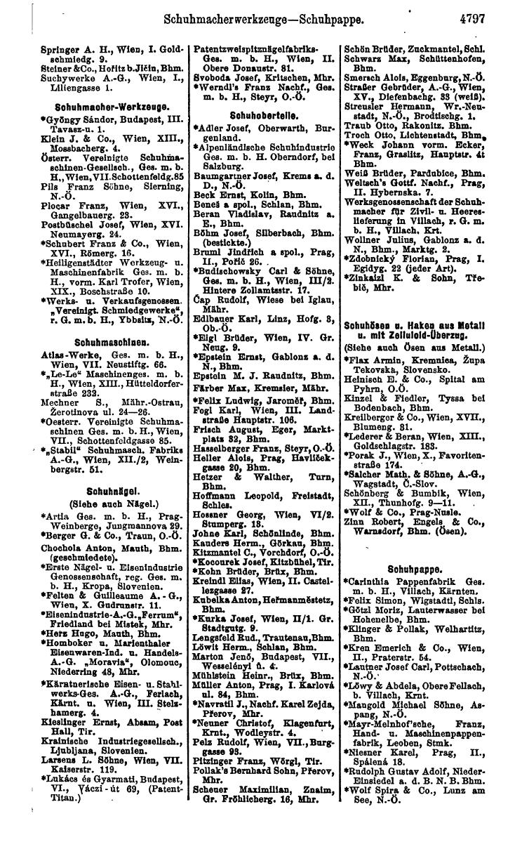 Compass 1922. Band VI: Österreich, Tschechoslowakei, Ungarn, Jugoslawien. - Page 1347