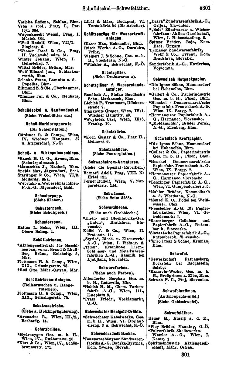 Compass 1922. Band VI: Österreich, Tschechoslowakei, Ungarn, Jugoslawien. - Seite 1351