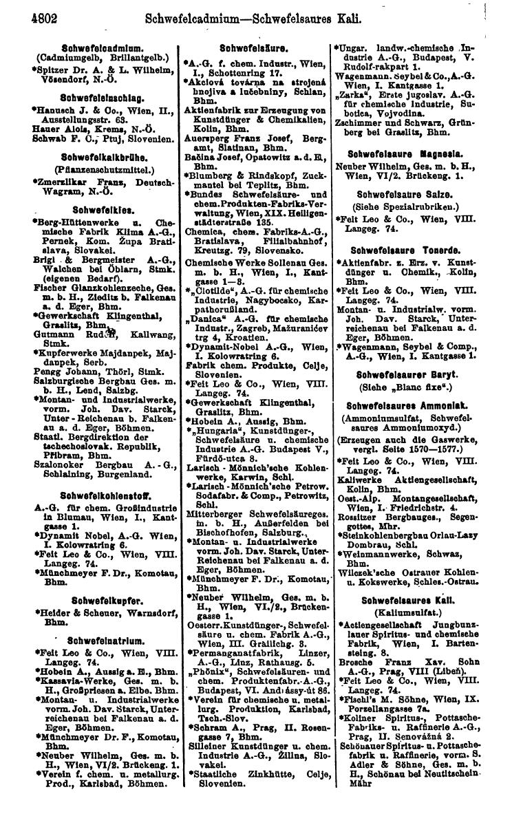 Compass 1922. Band VI: Österreich, Tschechoslowakei, Ungarn, Jugoslawien. - Page 1352