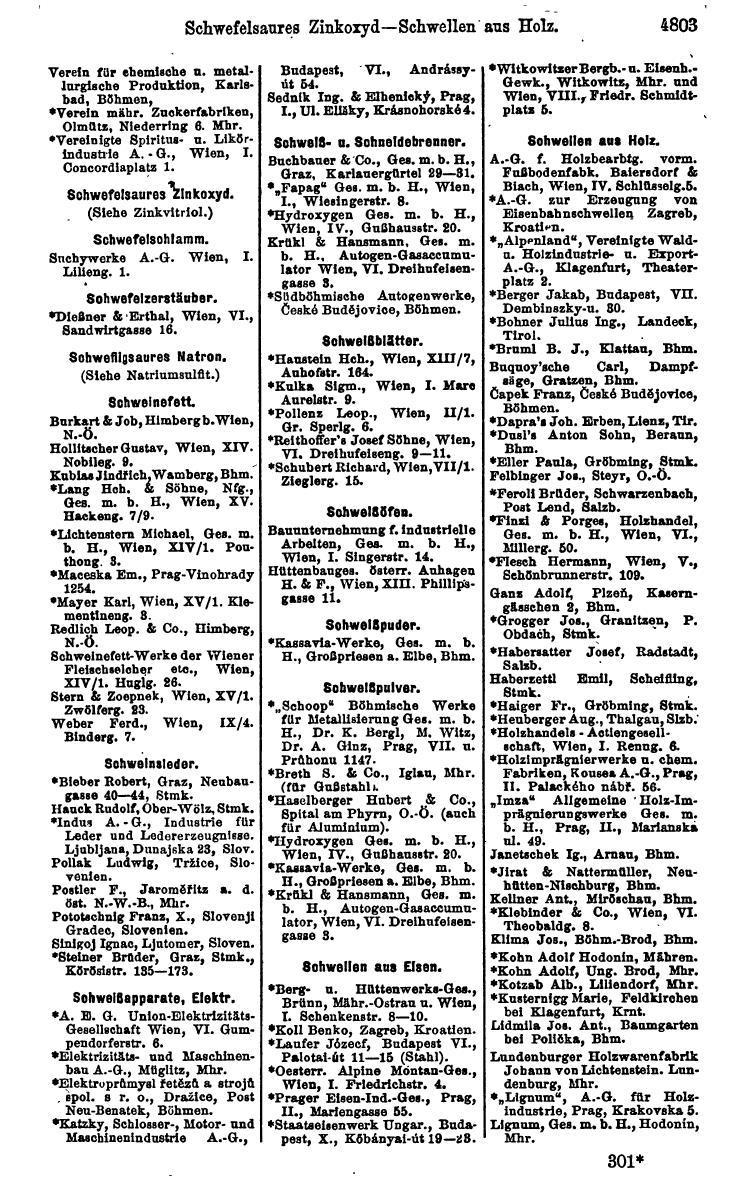 Compass 1922. Band VI: Österreich, Tschechoslowakei, Ungarn, Jugoslawien. - Page 1353